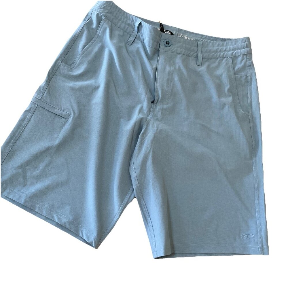 O'Neill Men's Crossover Hybrid Shorts Blue Sz 34 5 Pockets Excellent